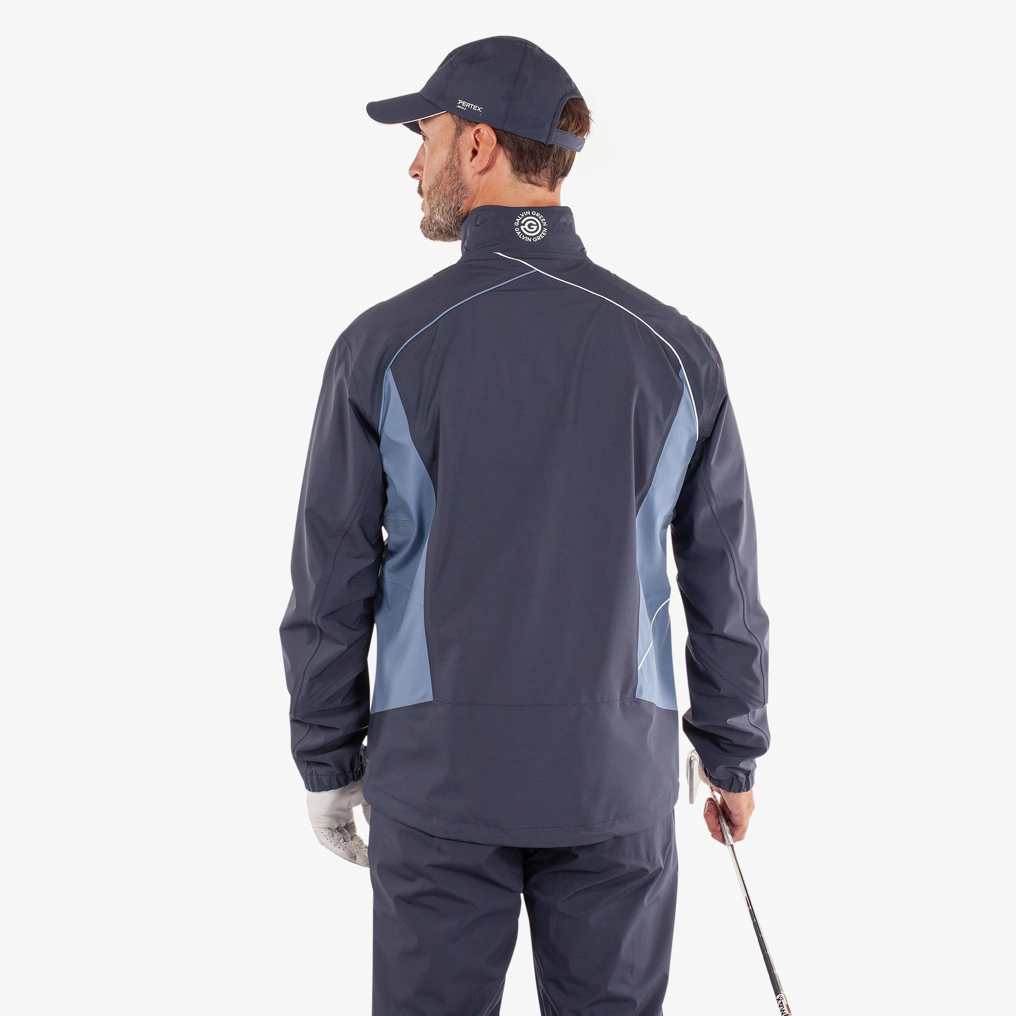 Galvin Green Ames Dryvr Pertex Mens Waterproof Golf Jacket Navy/Moonlight Blue